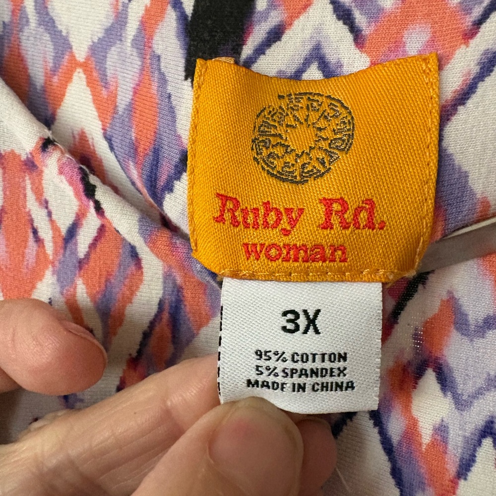 Ruby Rd. Multicolor Geometric Tunic Top - Picture 2 of 3
